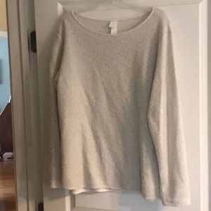 H&M black/cream long sleeve tunic top size large